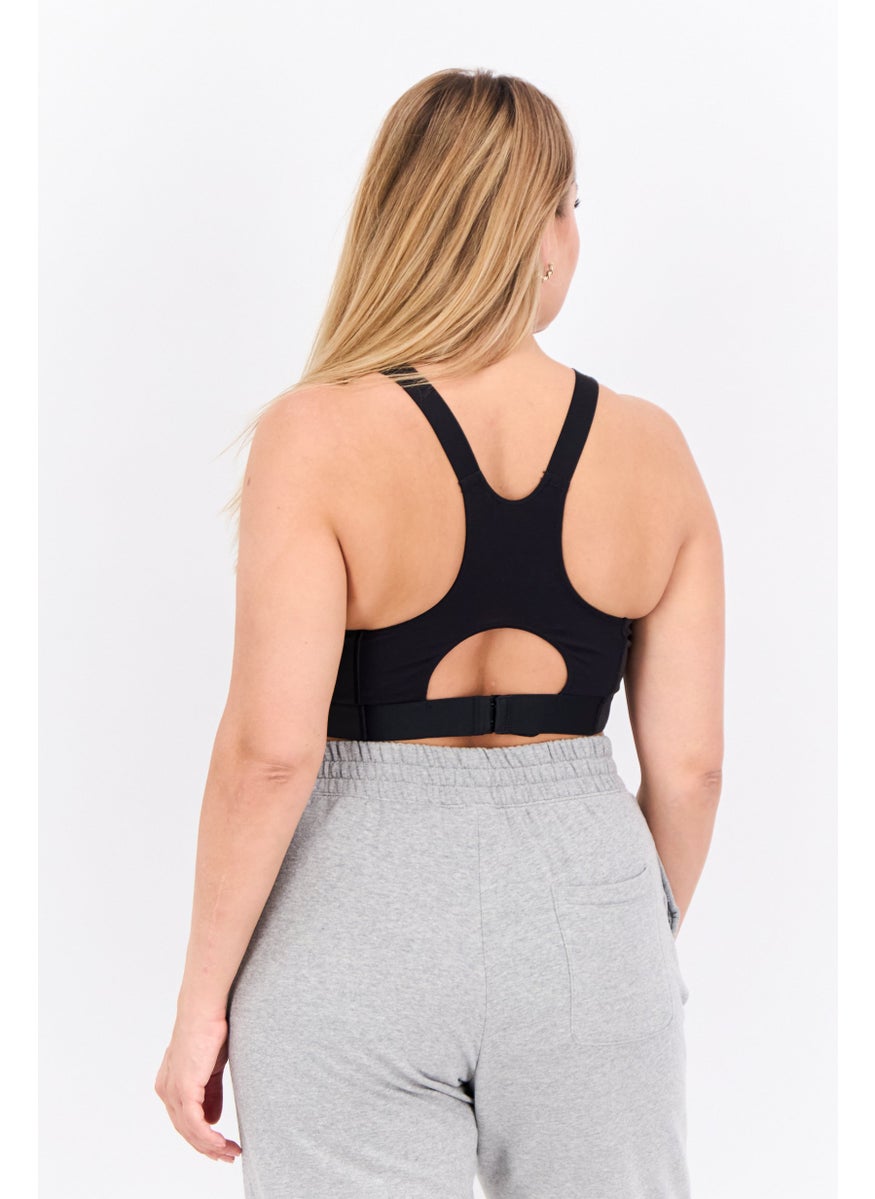 Adidas - Women Brand Logo Padded Sports Bra, Black - Image 1
