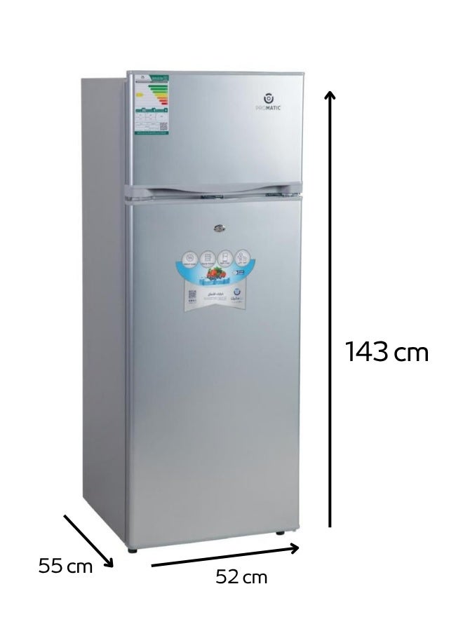بروماتيك ثلاجة بروماتيك بابين سعة 7.2 قدم (204 لتر) لون سلفر موديل NDR-225L — تبريد وتجميد منفصل، كفاءة توفير طاقة، تصميم أنيق مناسب للمنازل والمكاتب - Image 3