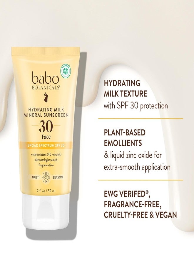 بابو بوتانيكالز واقي شمس معدني مرطب من بابو بوتانيكالز بعامل حماية SPF 30 مع لمسة نهائية ندية - واقي شمس يومي خفيف الوزن للوجه يحتوي على أكسيد الزنك للبشرة الحساسة - معتمد من EWG - حماية واسعة النطاق من الأشعة فوق البنفسجية UVA/UVB - Image 2