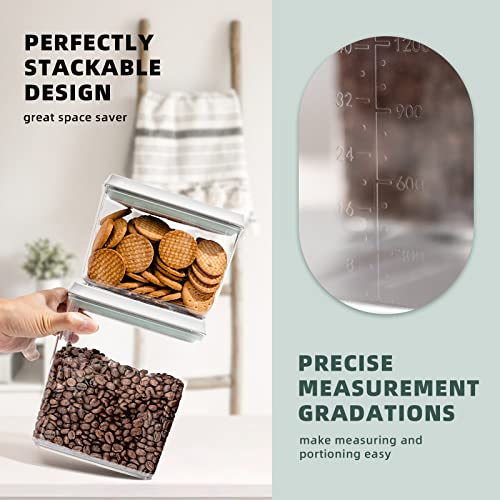Tourdeus Pop Top Food Storage Containers, 3-Piece Pantry Containers with Lids Airtight, BPA Free Pop Containers for Food Storage, 2 * 1.3Qt+2.9Qt - Image 5