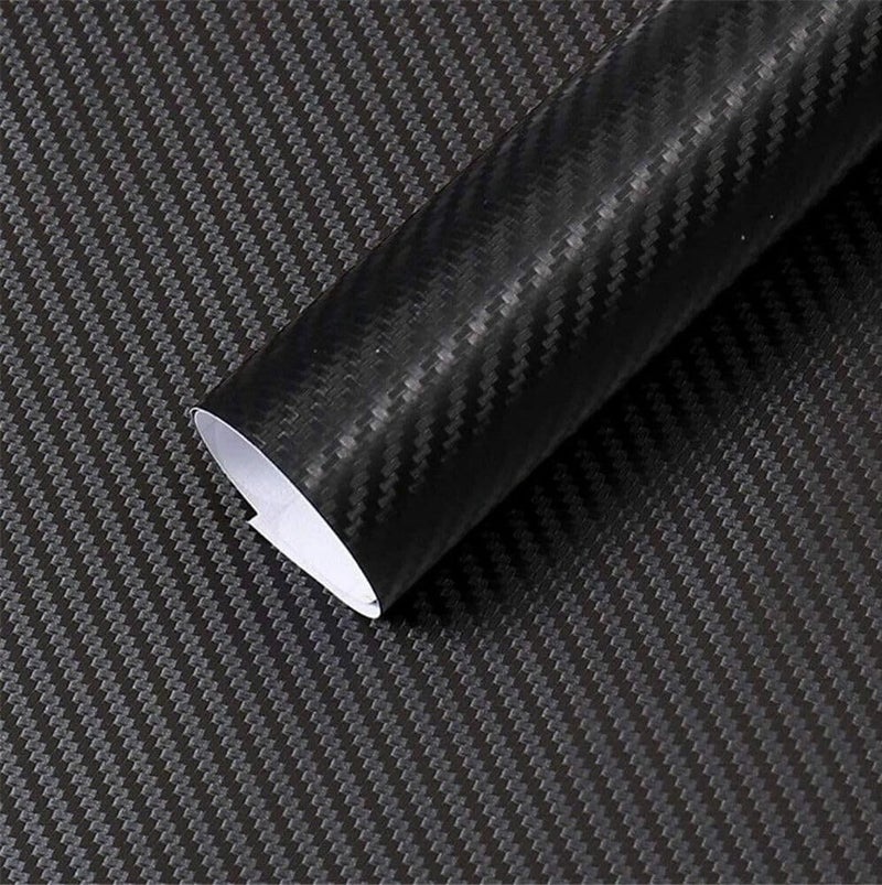 CVANU Self Adhesive Black 5D Carbon Fiber Vinyl Wrap Film Car Wrapping Vinyl Sticker for All Car_ 12''x72''inch - Image 1