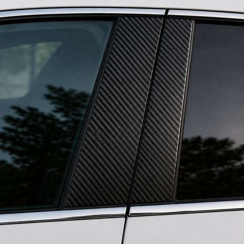 CVANU Self Adhesive Black 5D Carbon Fiber Vinyl Wrap Film Car Wrapping Vinyl Sticker for All Car_ 12''x72''inch - Image 4