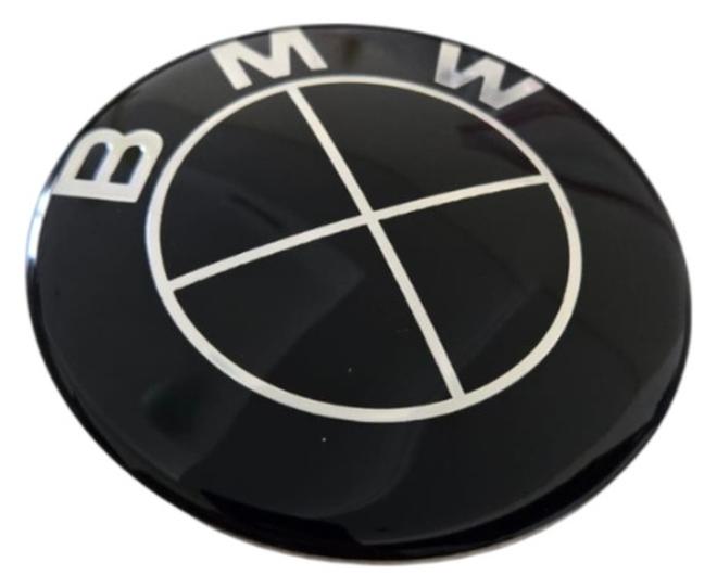 BMW Black Badge Emblem for BMW 82mm - 1 2 3 4 5 6 Series X2 X3 X4 X5 X6 F20 F22 F87 F32 F33 F30 E87 E82 G02 G03 G04 G06 F34 Accessory Styling Blackout - Image 1