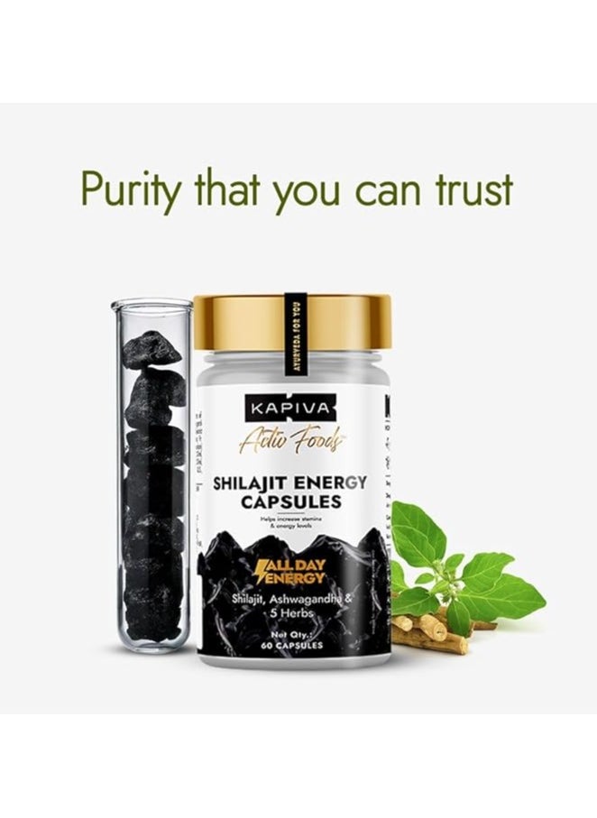Kapiva Kapiva Shilajit/Shilajeet Energy 60 Capsules | Made with 100% Pure Shilajit | For All Day Energy & Stamina | With Ashwagandha,Gokshura | 100% Ayurvedic  - Image 3