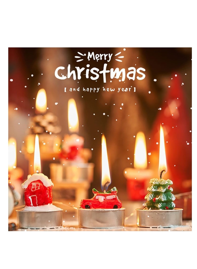 Christmas Candles Smokeless Christmas Tea Lights Christmas Decoration Tealights Including Xmas Tree, Santa Claus, Snowman, House and Pinecones Shaped Candles (Pinecone) - Image 4