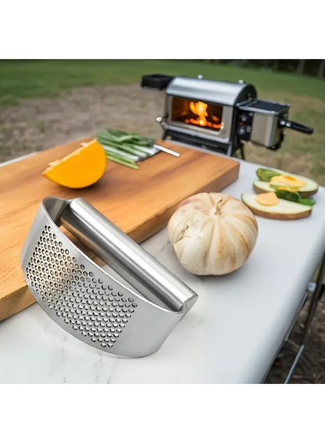 304 Stainless Steel Heavy Duty Garlic Press Crusher Easy Clean Compact Kitchen Tool - Image 4