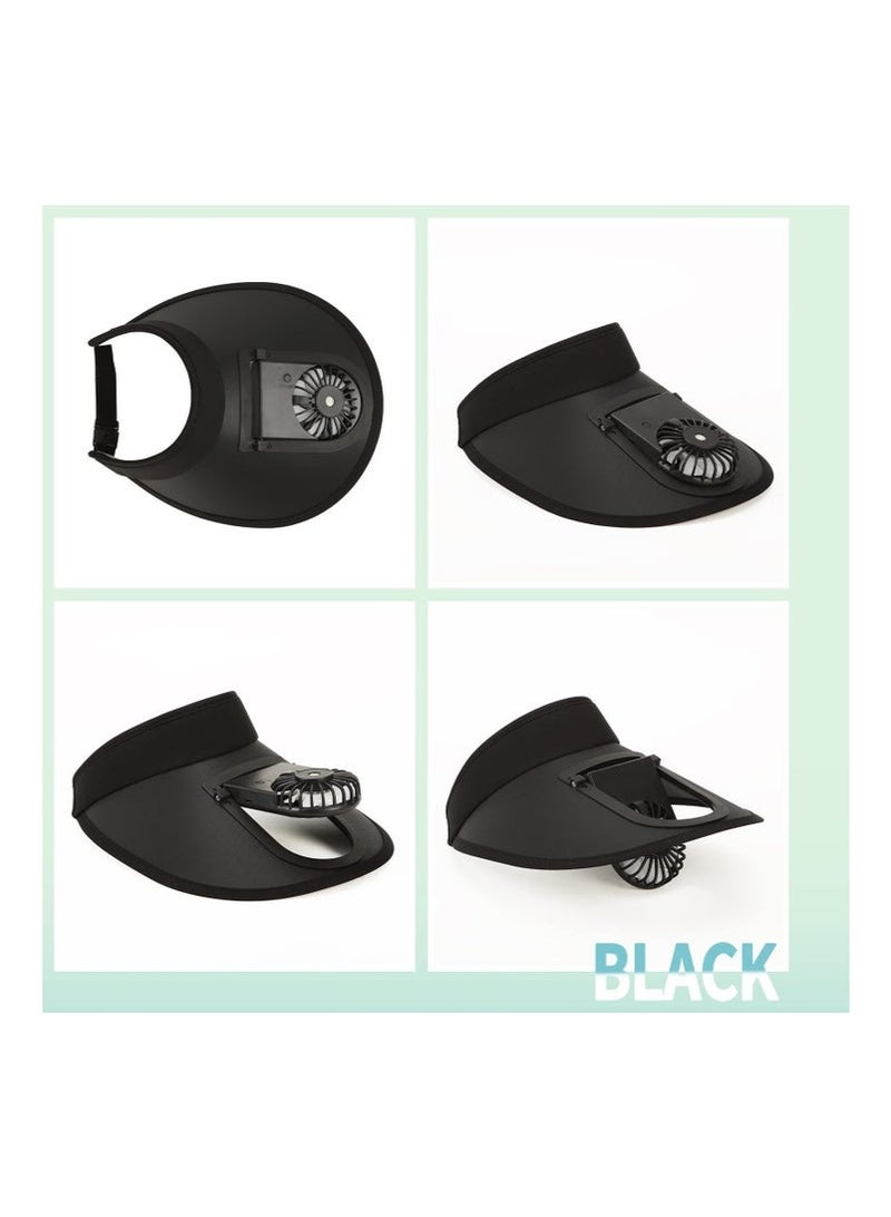 ويسترن قبعات واقية من الشمس مع مروحة، قبعة واقية من الشمس مع مروحة مدمجة 2 في 1، قبعة تبريد خارجية، قبعة مروحة محمولة، قبعة واقية من الشمس قابلة للتعديل مع 3 أوضاع درجة حرارة للسفر للنساء بعامل حماية من أشعة الشمس 50+ - Image 5