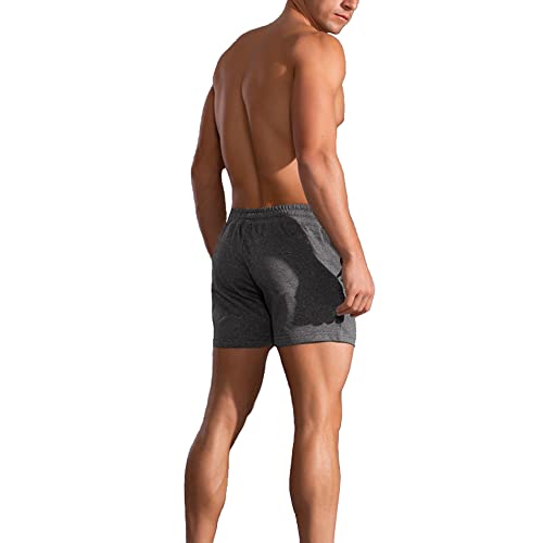 palglg Mens Bodybuilding Workout Shorts 5" Inseam with Pockets PLN Deep Grey M - Image 3