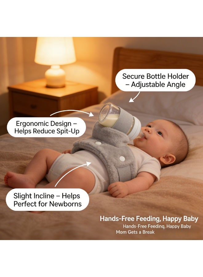 CESETH Newborn Self Feeding Pillow Infant Feeding Cushion Organic Cotton Breastfeeding Support Bottle Holder Stand Pediatric Recommended Baby Nursing Pillow Hands-Free Feeding Lounger For 0-3 3-6 Months - Image 5
