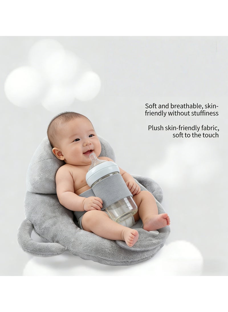 CESETH Newborn Self Feeding Pillow Infant Feeding Cushion Organic Cotton Breastfeeding Support Bottle Holder Stand Pediatric Recommended Baby Nursing Pillow Hands-Free Feeding Lounger For 0-3 3-6 Months - Image 3