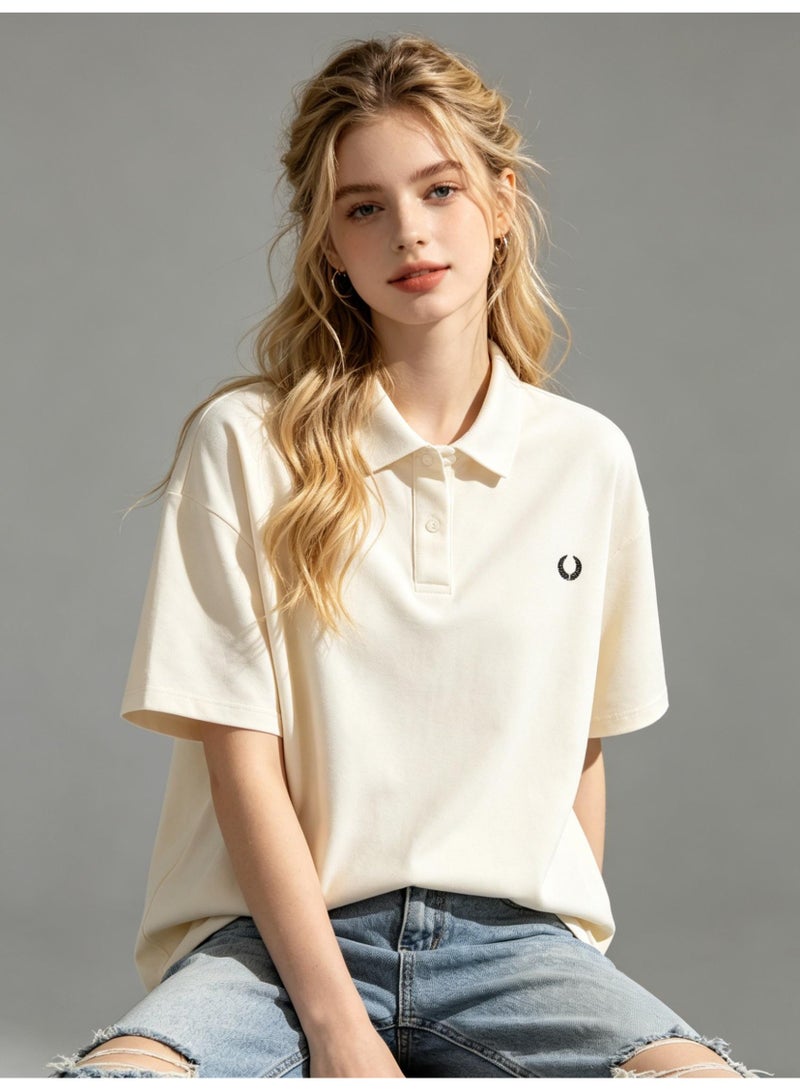 فريد بيري Fred Perry unisex laurel wreath logo Polo shirt, breathable cotton short sleeves, classic loose casual models for men and women. - Image 3