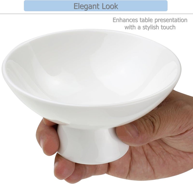 EIKS EIKS Ceramic Dessert Bowls for Serving  Displaying Ice Cream Fruit Pudding Trifle Nuts Small Snacks Short Foot  - Image 3