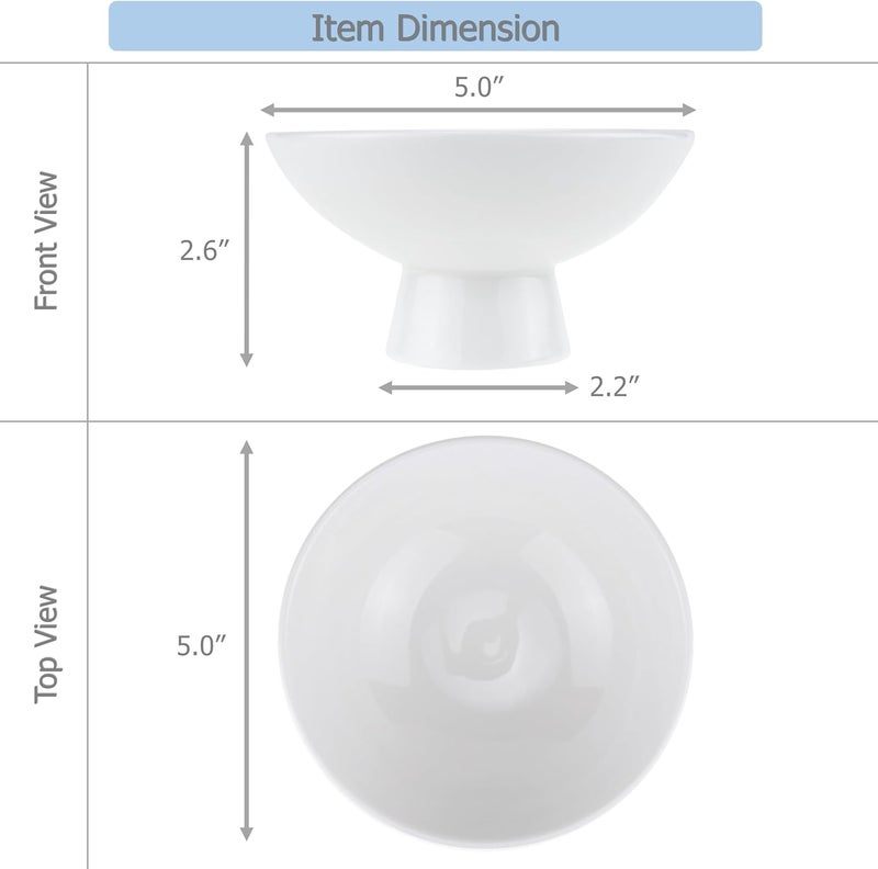 EIKS EIKS Ceramic Dessert Bowls for Serving  Displaying Ice Cream Fruit Pudding Trifle Nuts Small Snacks Short Foot  - Image 4