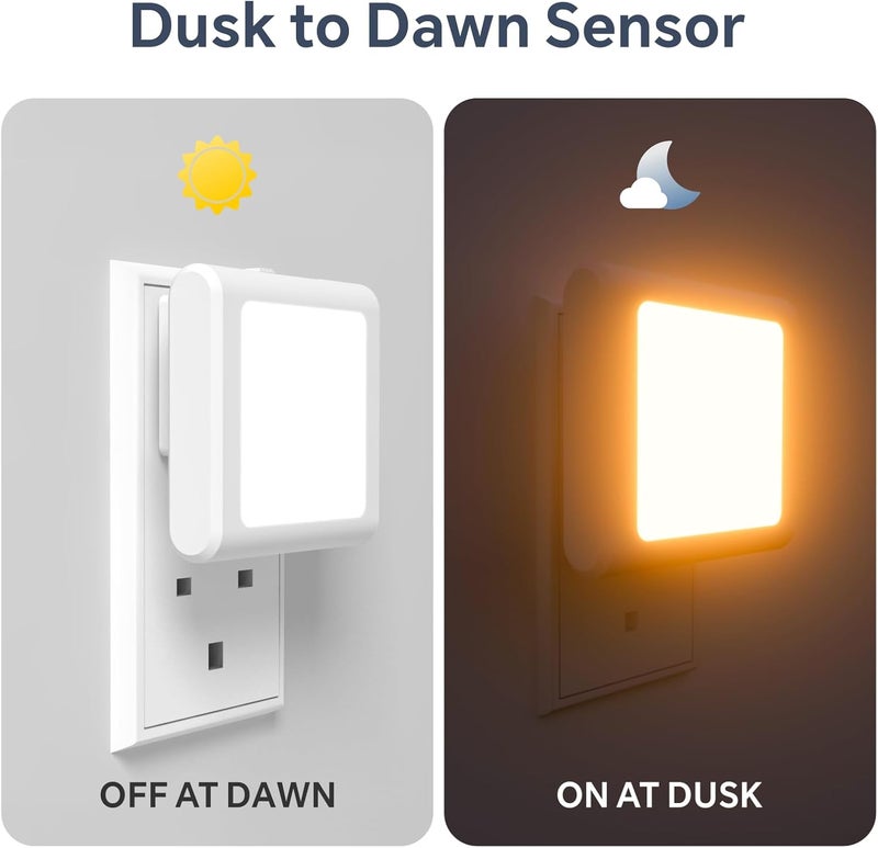 Baytion 0.5W Sensor Night Light Square - Dimmable Warm Yellow Light Plug-In for Home - Image 5