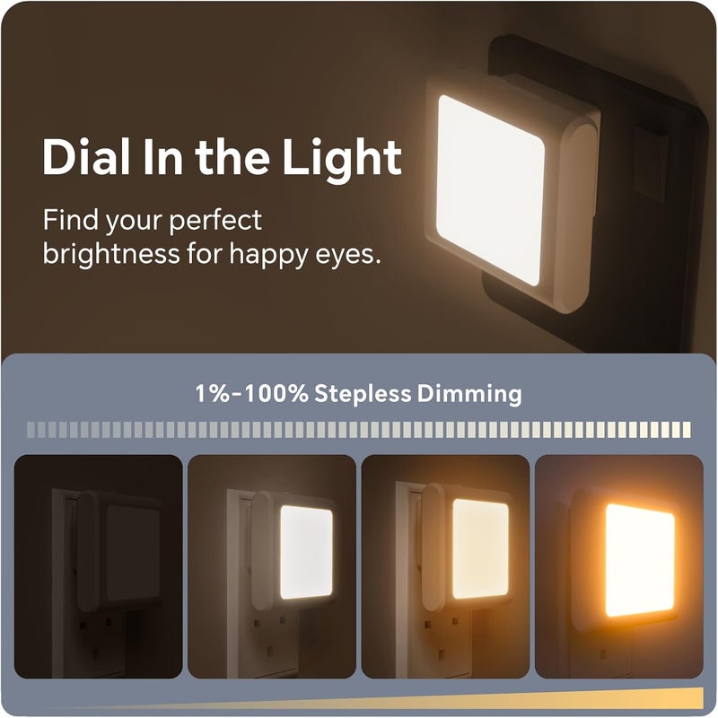 Baytion 0.5W Sensor Night Light Square - Dimmable Warm Yellow Light Plug-In for Home - Image 4
