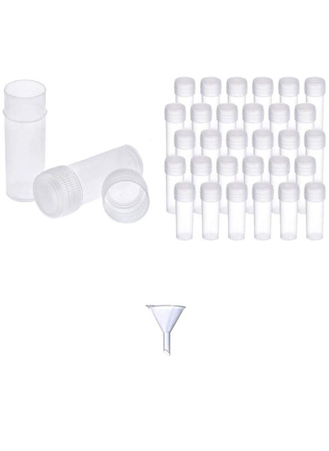 DIY Crafts 1008 Botles Funnel ClearTransparent 5 ml Plastic Sample Bottles Mini Clear Storage Case with Lid for Accessories Parts Small Items DIY 1008 Botles Funnel ClearTransparent