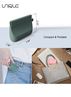 Unique Silicone Headphone Organizer,Silicone Headphone Organizer Wired Earbud Case Pouch, Portable Data Cable Organizer Case, Silicone Coin Purse Pouch Change Holder for Women and Men (Purple)  - Image 2