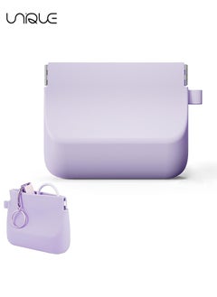 Unique Silicone Headphone Organizer,Silicone Headphone Organizer Wired Earbud Case Pouch, Portable Data Cable Organizer Case, Silicone Coin Purse Pouch Change Holder for Women and Men (Purple)  - Image 1