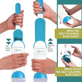 HOMETIC Pet Hair, Dust, Lint Remover for Clothing & Furniture and Sofa Home Couch pet - Double Sided, Self-Cleaning & Reusable mitt Remover, Dog cat Hair Remove - Image 2