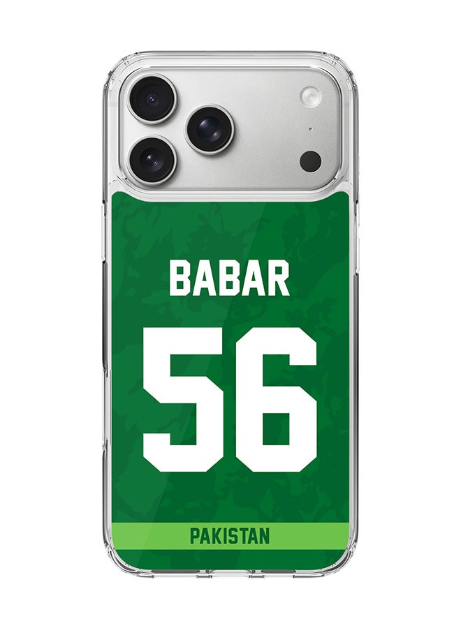 Stylizedd Classic Clear MagSafe Case for iPhone 17 Pro Max , Hybrid Soft Case Flexible Edges Anti Drop TPU PC Gel Thin Transparent Cover [ Designed for iPhone 17 Pro Max ] - Team Pakistan Babar Azam, Jersey No 56