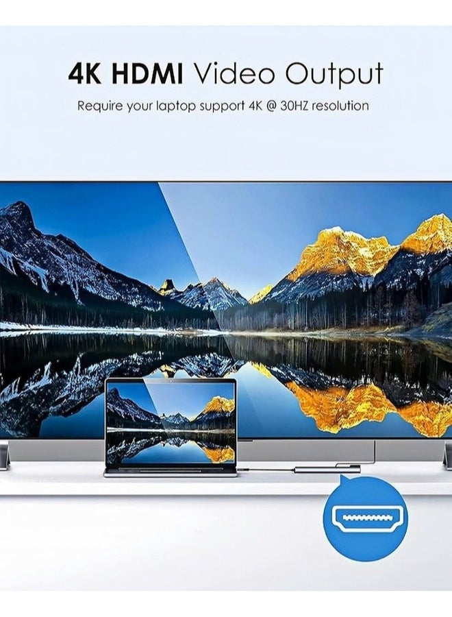 بريناوكي موزع USB C، محول متعدد المنافذ 8 في 1 مع منفذ HDMI 4K/ توصيل طاقة PD/ USB-C/ايثرنت/2 قارئ بطاقات USB/SD/TF متوافق مع ماك بوك برو/لينوفو/ديل/اتش بي/اكس بي اس وغيرها من الاجهزة من النوع سي  - Image 3