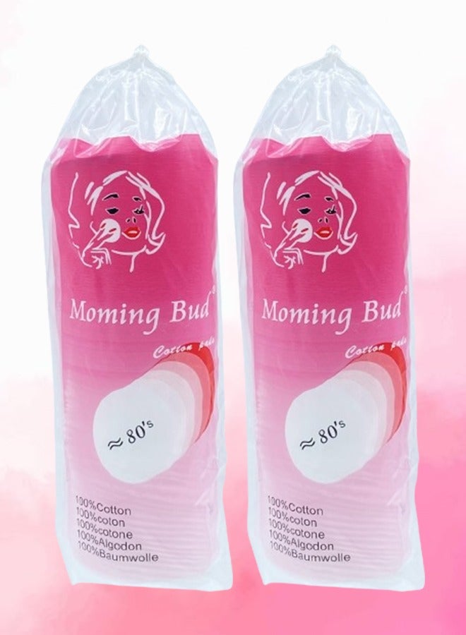 Bud 2 Packages Moming Bud Cotton Pad 80 Pieces - Image 1