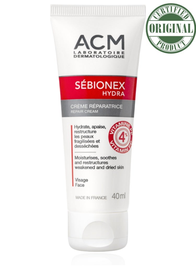 اكم لابرتوري ديرماتولوجيك إيه سي إم سيبيونيكس هيدرا كريم مرطب مرمم 40 مل – كريم ترطيب للبشرة الحساسة أو المتأثرة بعلاجات حب الشباب، يعيد الراحة والتوازن للبشرة - Image 1