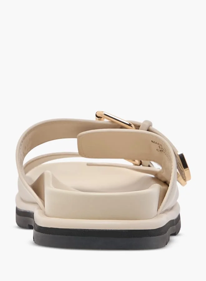 Flora Bella By Shoexpress Solid Slides with Buckle Accent