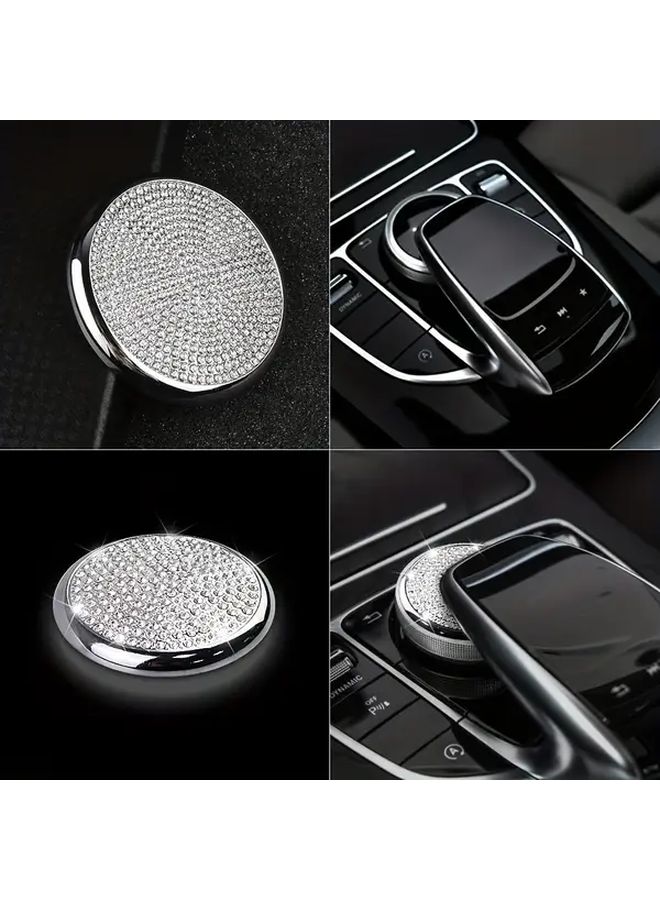 White Rhinestone Center Console Knob Cover For Mercedes Glc260 C Class Elegant Interior Accessory - Image 2