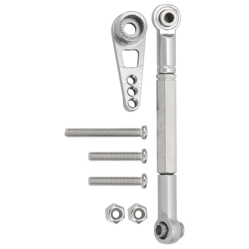 1:12 Steering Linkage Kit Aluminium Alloy Link Pull Rod RC Accessory for MN86K RC CarSilver - Image 4