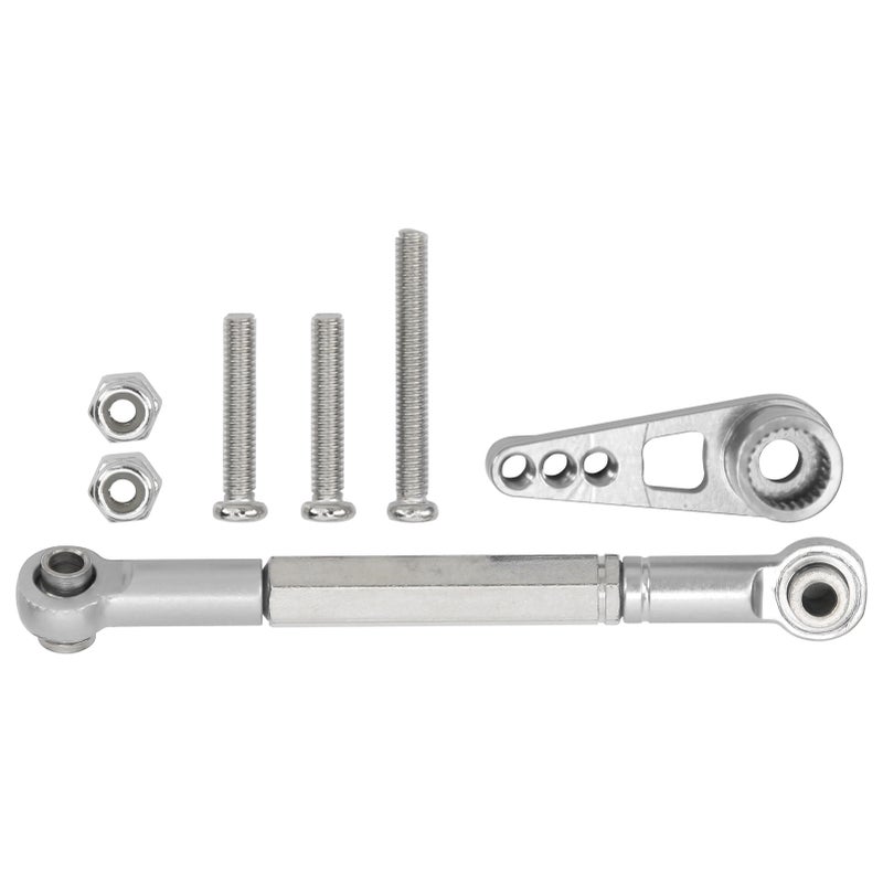 1:12 Steering Linkage Kit Aluminium Alloy Link Pull Rod RC Accessory for MN86K RC CarSilver - Image 3