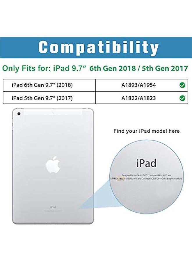 Generic - for iPad 9.7 Inch Case iPad 6th/5th Generation Case 2018 2017(Model: A1893 A1954 A1822 A1823), Ultra Slim Lightweight Stand Case with Translucent Frosted Back Smart Cover -Navy - Image 1