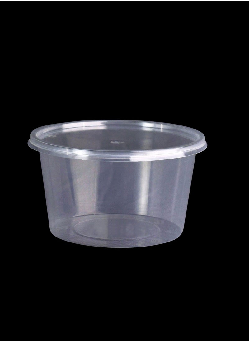 Microwave Container with Lid- PWMW1312-CL| 450 ML, Round Shaped, Pack of 500| Premium-Quality, BPA-Free, Foodgrade and Hygienic| Perfect for Packing, Storing, Etc| Clear