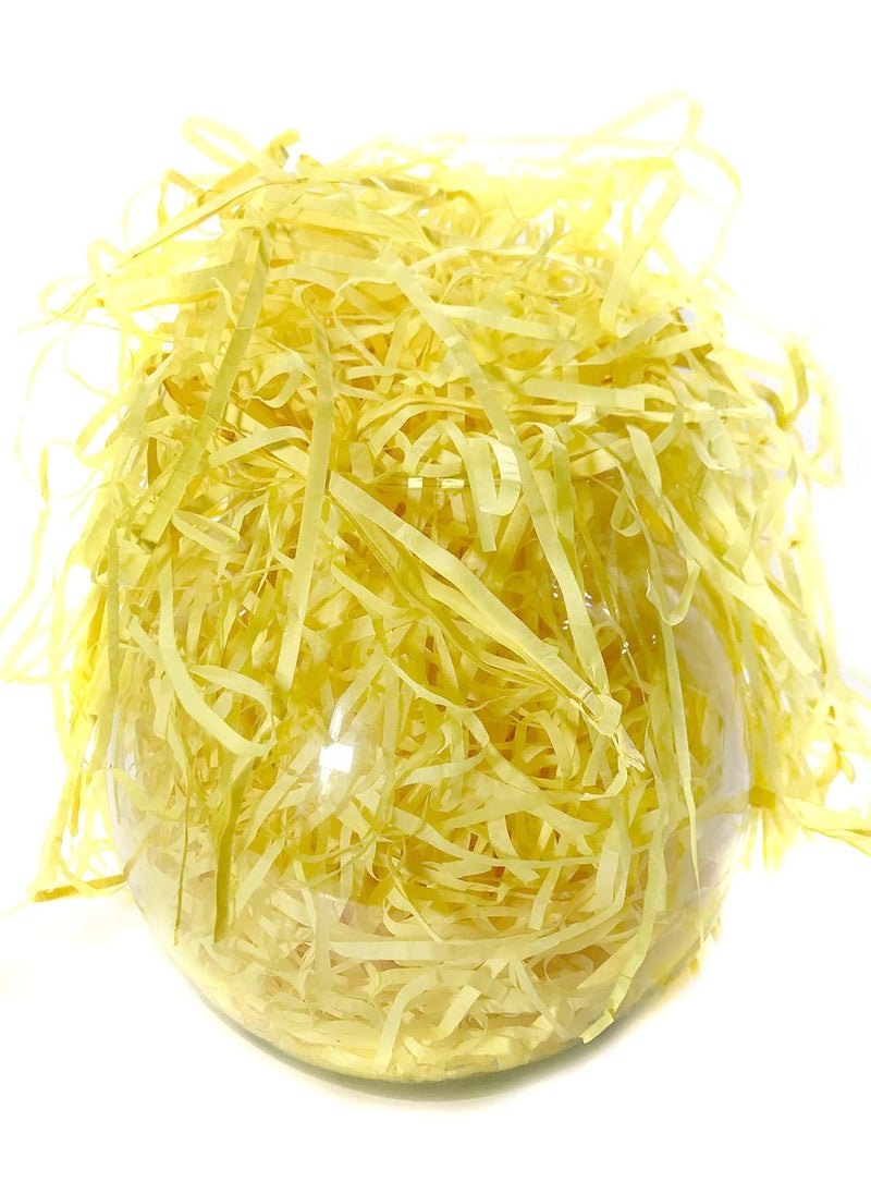 ECO SARRAS Eco Sarras thin shredded paper crinkle paper grass strips gift tray decoration gift hamper decorations gift box fillers wedding birthday valentines day gift 200 Grams Yellow  - Image 5