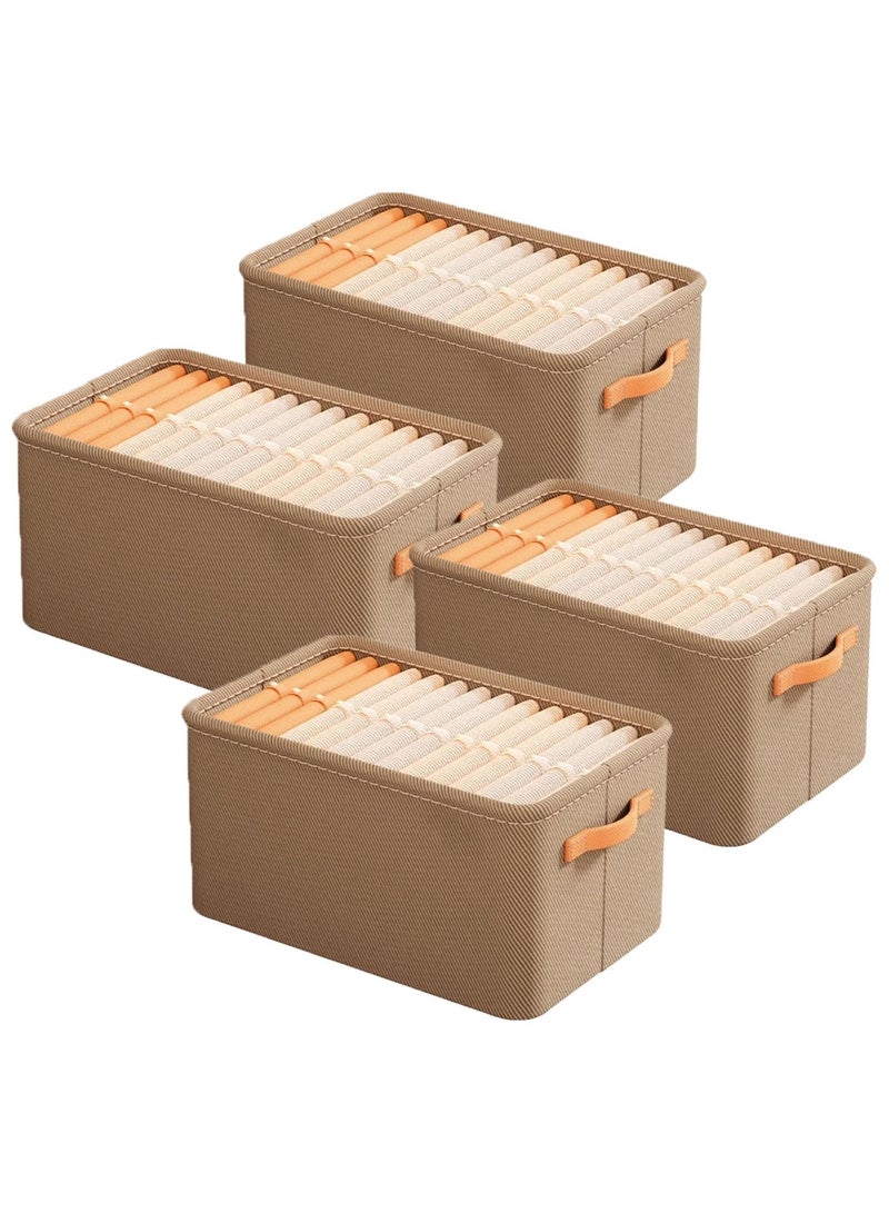 MarlaMall Foldable Storage Bins, Clothes Storage Box with Large Capacity, Multi-Functional Storage Bags Thickened Fabric Storage Basket for Storing Clothing, Toys, Bedding(Khaki) - Image 1