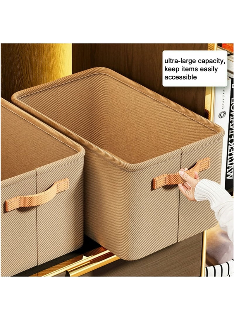 MarlaMall Foldable Storage Bins, Clothes Storage Box with Large Capacity, Multi-Functional Storage Bags Thickened Fabric Storage Basket for Storing Clothing, Toys, Bedding(Khaki) - Image 5