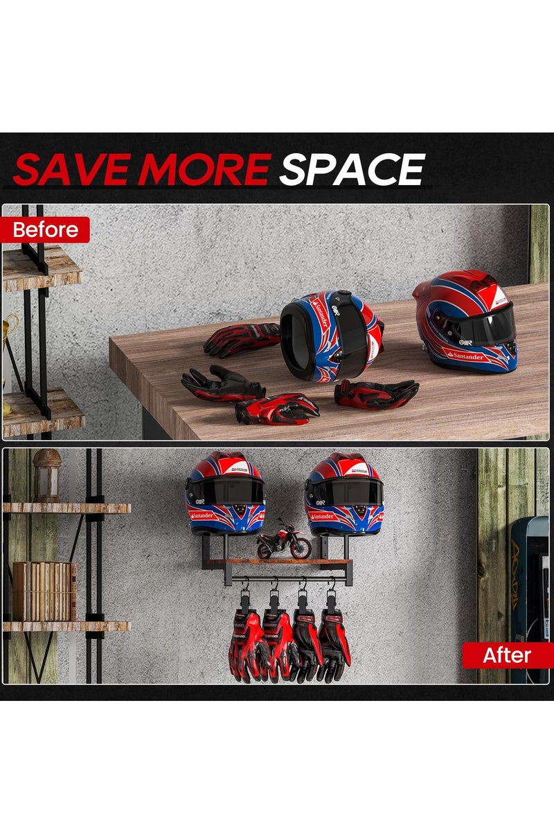 KYD Helmet Rack Wall Mount, Motorcycle Helmet Holder Plate Rack Display Organizer with Motorcycle Accessories for Motorcycle - Image 2