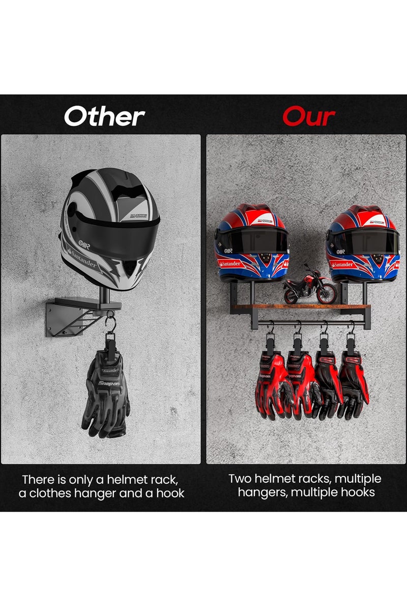 KYD Helmet Rack Wall Mount, Motorcycle Helmet Holder Plate Rack Display Organizer with Motorcycle Accessories for Motorcycle - Image 4
