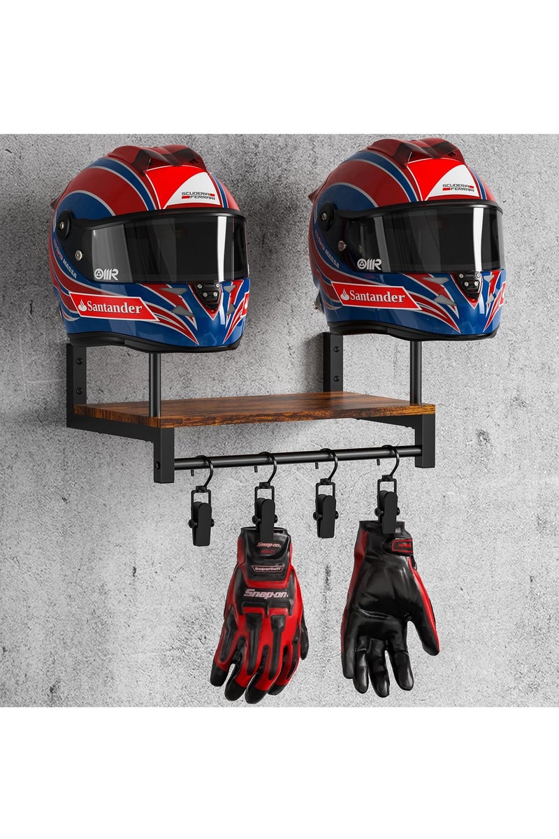 KYD Helmet Rack Wall Mount, Motorcycle Helmet Holder Plate Rack Display Organizer with Motorcycle Accessories for Motorcycle - Image 1