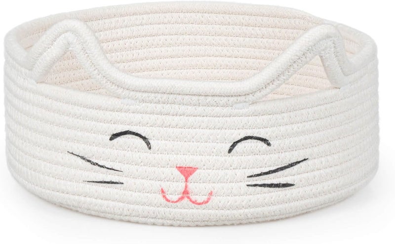 ZLG Round Woven Storage  Baby Diaper Towel Dog Toy  Decor Gift Basket  White  98 x 4 inches - Image 1
