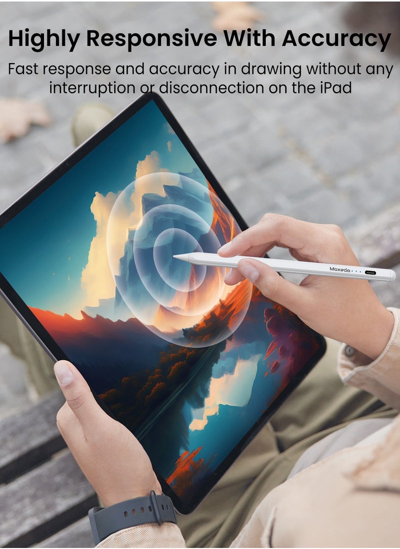 Moxedo Moxedo Precision Stylus Pen Bluetooth Active Stylus Pen with Magnetic Absorption Compatible with Apple iPad Series 2018 and later Version  - Image 2