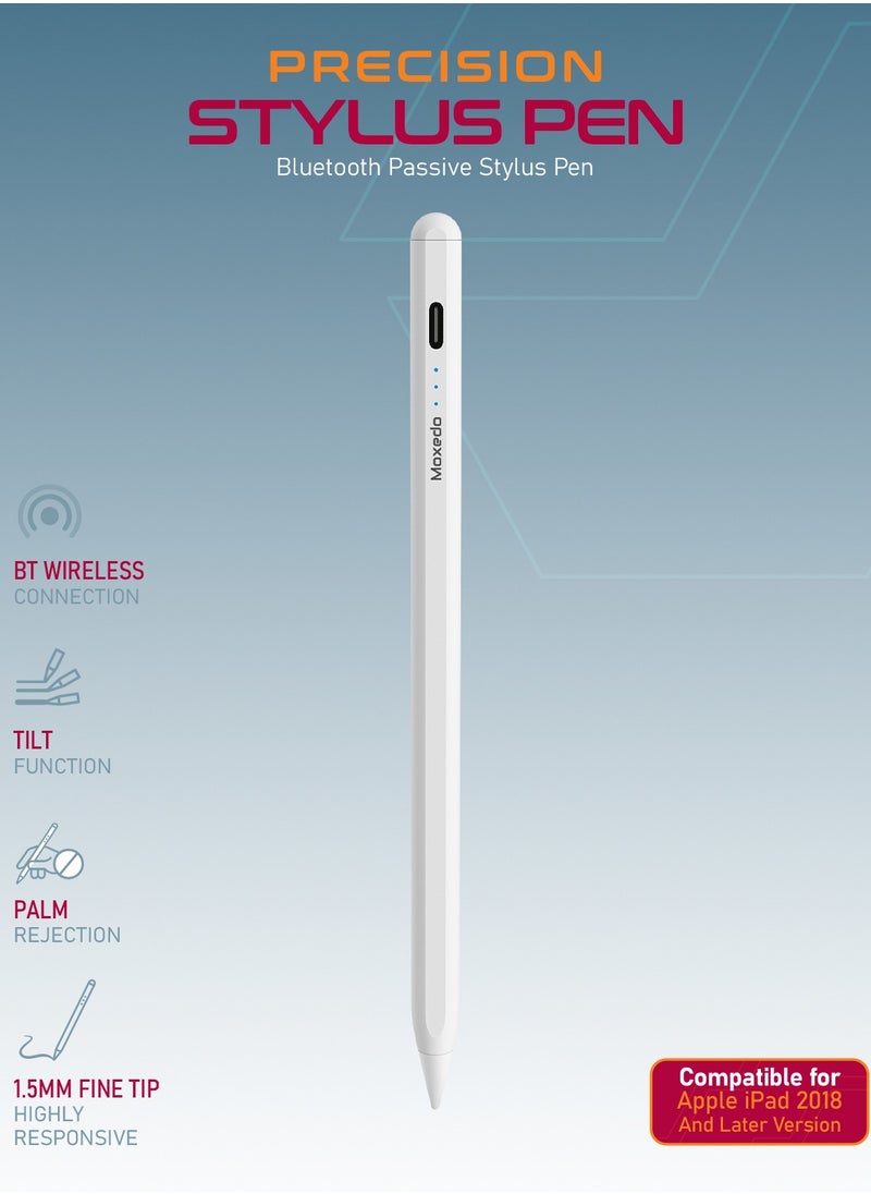 Moxedo - Moxedo Precision Stylus Pen Bluetooth Active Stylus Pen with Magnetic Absorption Compatible with Apple iPad Series 2018 and later Version - Image 1
