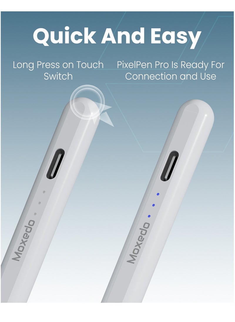 Moxedo - Moxedo Precision Stylus Pen Bluetooth Active Stylus Pen with Magnetic Absorption Compatible with Apple iPad Series 2018 and later Version - Image 1
