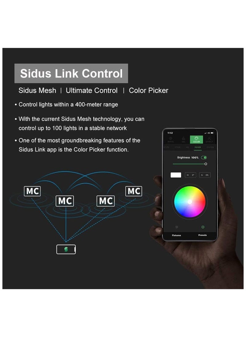Aputure Amaran AL-MC RGBWW On Camera Video Light, CRI/TLCI 96+, Temperature 3200K-6500K, HSI Mode, Support Magnetic Attraction and App with USB-C PD and Wireless Charging  - Image 3