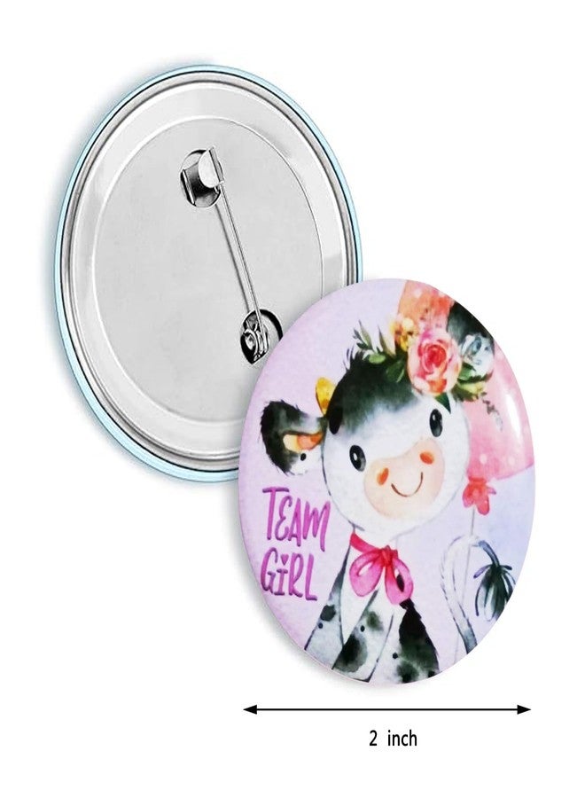 iMagitek 40 Pack Cow Gender Reveal Buttons Blue Cow Team Boy Pink Cow Team Girl Button Pins Party Games Ideas for Baby Shower Party Favors Gender Reveal Party Supplies - Image 2