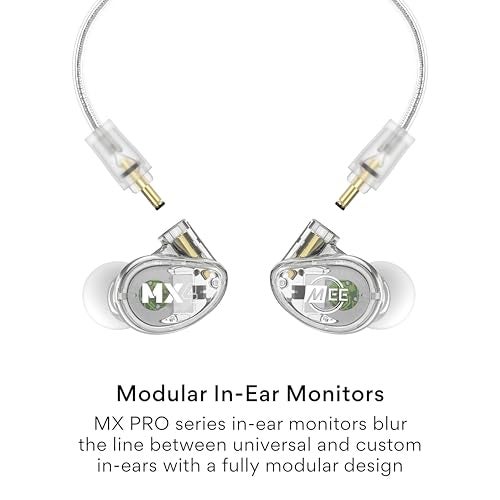 MEE audio Professional MX4 PRO Quad-Driver Hybrid Musicians In Ear Monitor Headphones with High-Resolution Reference Sound, Noise Isolating Earbuds Earphones with Detachable Cables, Transparent - Image 2