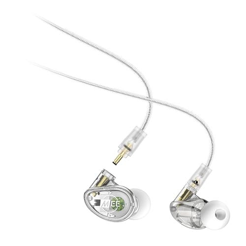 MEE audio Professional MX4 PRO Quad-Driver Hybrid Musicians In Ear Monitor Headphones with High-Resolution Reference Sound, Noise Isolating Earbuds Earphones with Detachable Cables, Transparent - Image 1