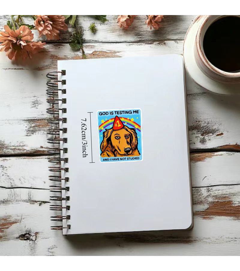 Funny And Cute PVC Dog Sticker For Laptop Water Bottle Decor - Image 2