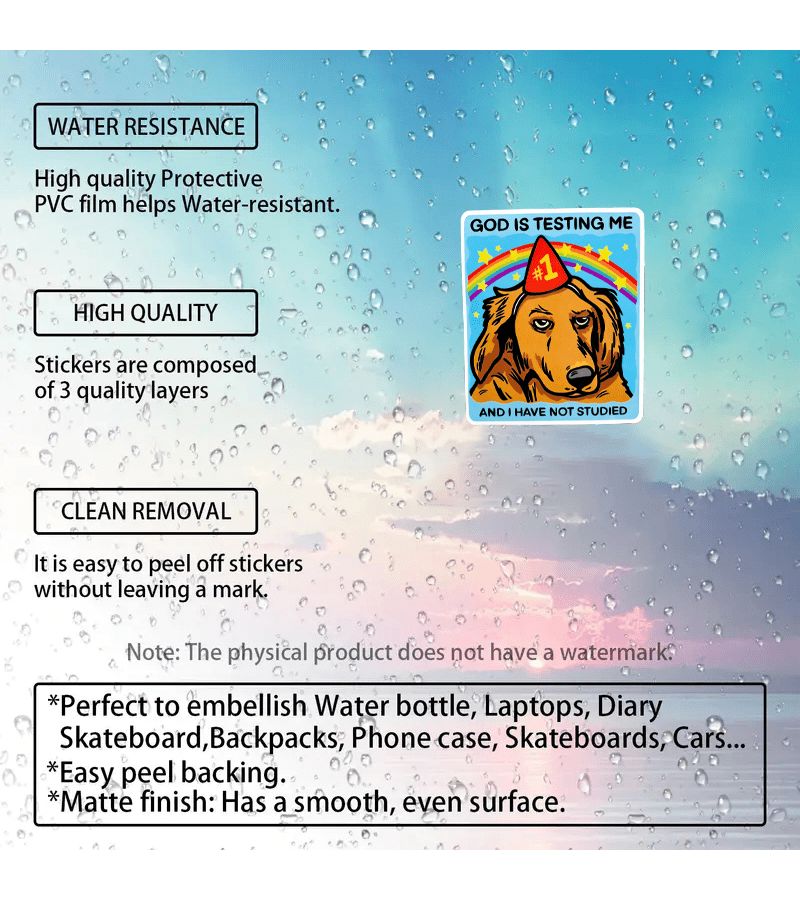 Funny And Cute PVC Dog Sticker For Laptop Water Bottle Decor - Image 3