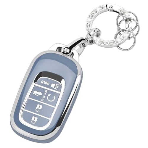 TECARATE for Honda Key fob Cover - Soft TPU Car Key Case Protector Fit for 2022 2023 2024 Honda Accord Civic HR-V CR-V Pilot Odyssey Smart Remote Key(Blue) - Image 1